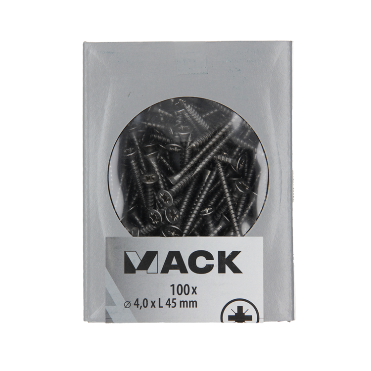 Mack 1020236 – Spanplattenschraube VZ-Kopf Edelstahl A2 100 Stück 4,0 x 45 mm | 2 Stk