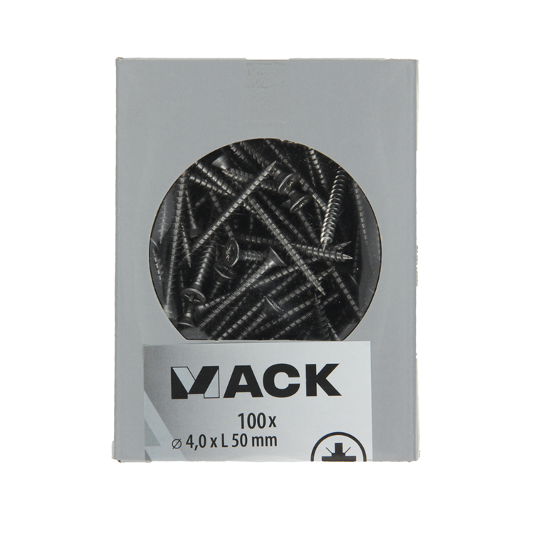Mack 1020237 – Spanplattenschraube VZ-Kopf Edelstahl A2 100 Stück 4,0 x 50 mm | 2 Stk