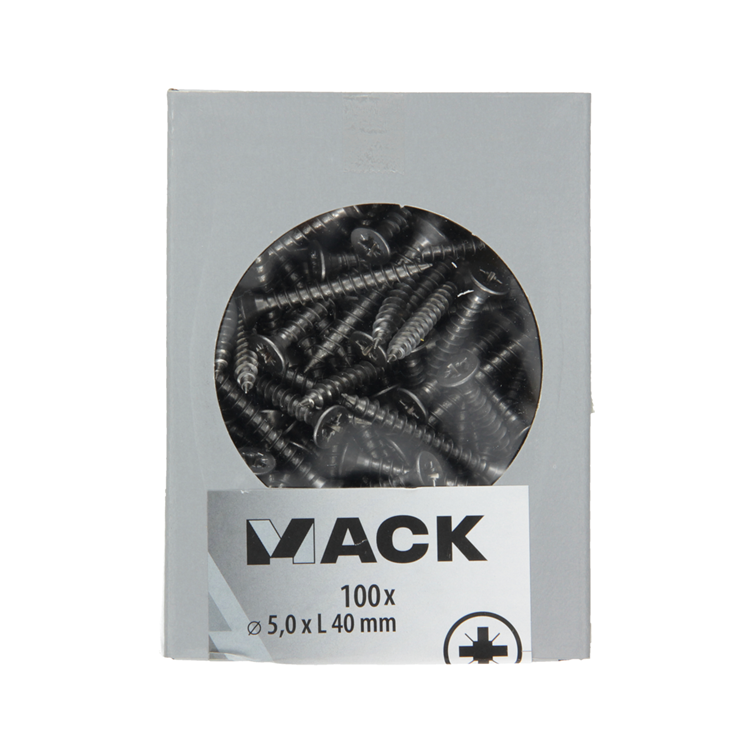 Mack 1020244 – Spanplattenschraube VZ-Kopf Edelstahl A2 100 Stück 5,0 x 40 mm | 2 Stk