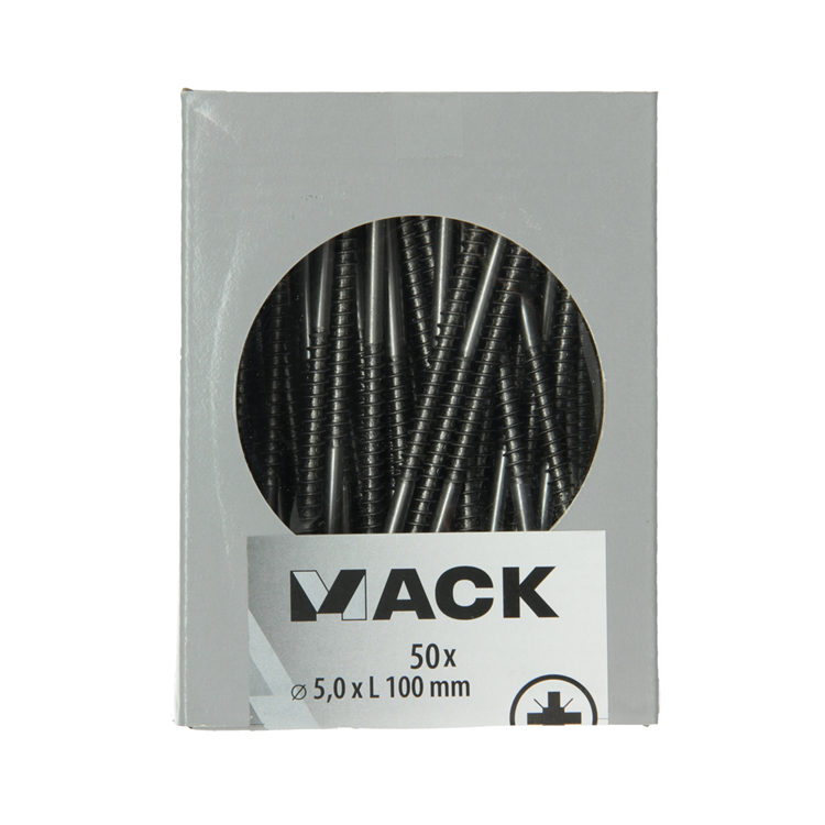 Mack 1020249 - Spanplattenschraube VZ-Kopf Edelstahl A2 50 Stück 5,0 x100 mm | 2 Stk
