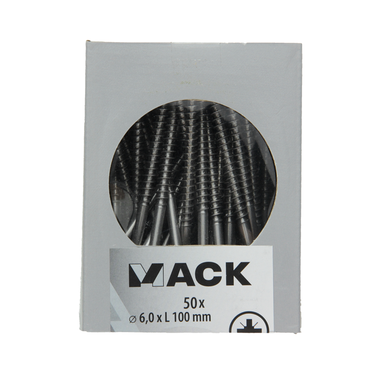 Mack 1020252 – Spanplattenschraube VZ-Kopf Edelstahl A2 50 Stück 6,0 x 100 mm | 2 Stk