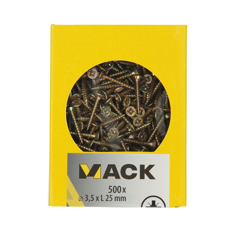Mack 1020254 – Spanplattenschraube VZ-Kopf GVZ 500 Stück 3,5 x 25 mm | 5 Stück