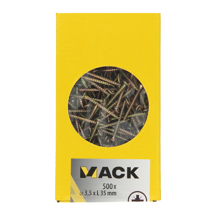 Mack 1020256 – Spanplattenschraube VZ-Kopf GVZ 500 Stück 3,5 x 35 mm | 3 Stück