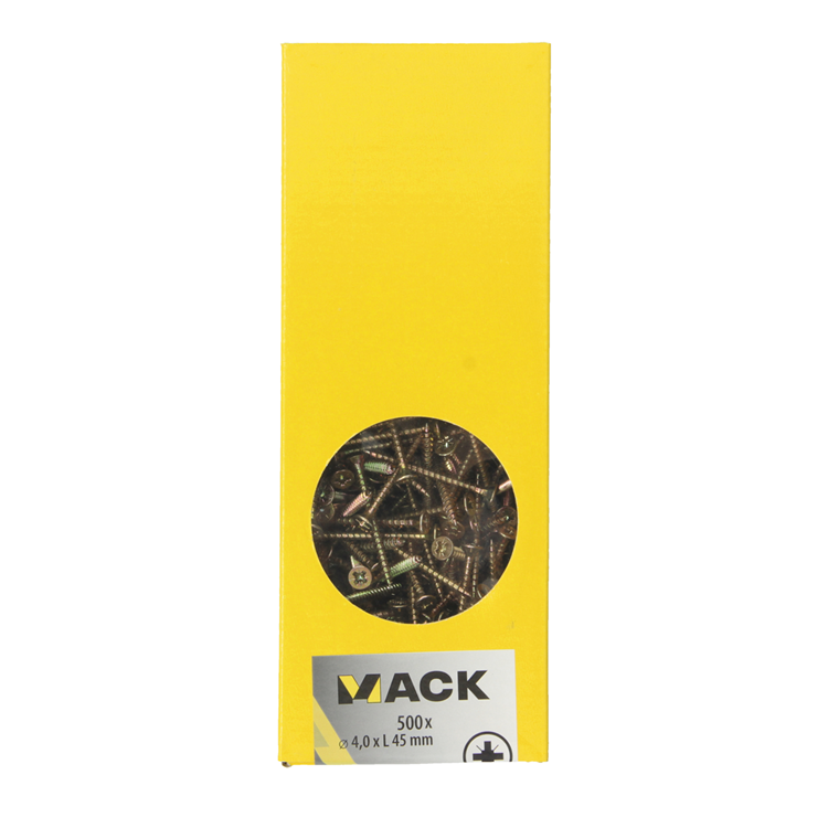 Mack 1020263 – Spanplattenschraube VZ-Kopf GVZ 500 Stück 4,0 x 45 mm | 1 Stk