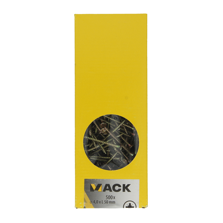Mack 1020264 – Spanplattenschraube VZ-Kopf GVZ 500 Stück 4,0 x 50 mm | 1 Stk