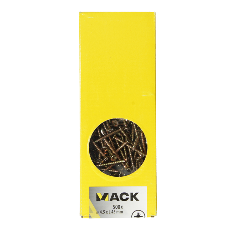 Mack 1020266 – Spanplattenschraube VZ-Kopf GVZ 500 Stück 4,5 x 45 mm | 1 Stk