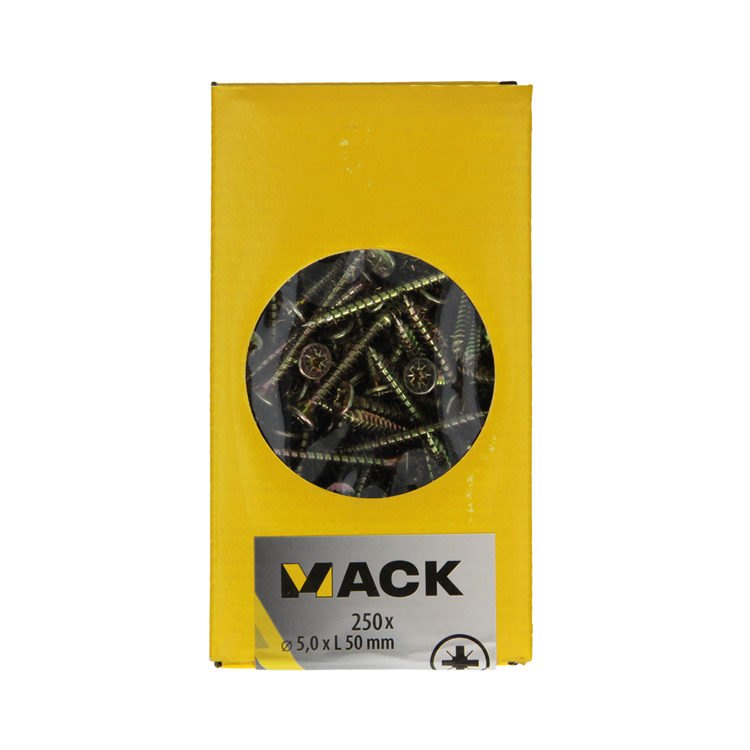 Mack 1020268 – Spanplattenschraube VZ-Kopf GVZ 250 Stück 5,0 x 50 mm | 1 Stk