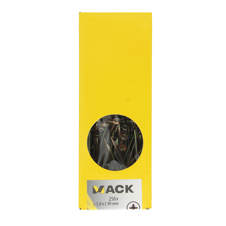 Mack 1020272 – Spanplattenschraube VZ-Kopf GVZ 250 Stück 5,0 x 90 mm | 1 Stk