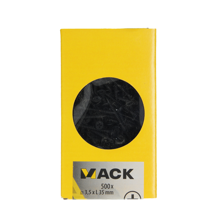 Mack 1020275 - Gipskartonschraube schwarz phosphatiert. 500 Stück 3,5 x 35 mm | 2 Stk