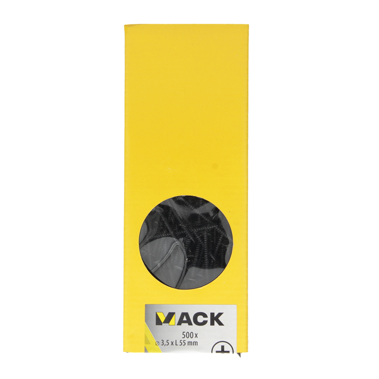 Mack 1020277 - Gipskartonschraube schwarz phosphatiert. 500 Stück 3,5 x 55 mm | 1 Stk
