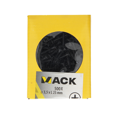 Mack 1020278 – Gipskarton-Scrf-Textpunkt schwarz phosphatiert. 500 Stück 3,5 x 25 mm | 5 Stück