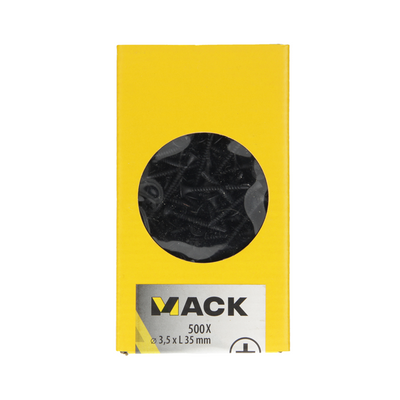 Mack 1020279 – Gipskarton-Scrf-Textpunkt schwarz phosphatiert. 500 Stück 3,5 x 35 mm | 2 Stk
