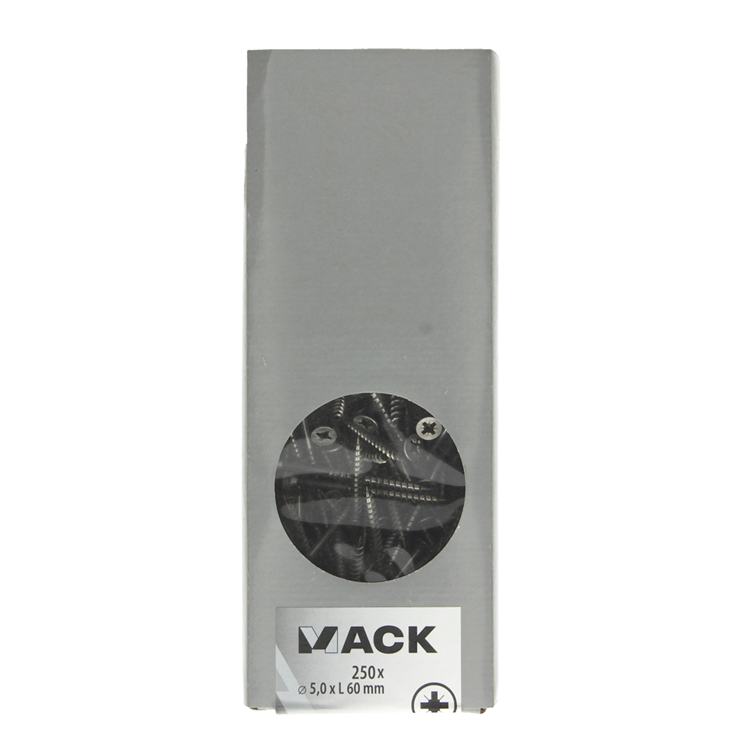 Mack 1020281 – Spanplattenschraube VZ-Kopf Edelstahl A2 250 Stück 5,0 x 60 mm | 2 Stk
