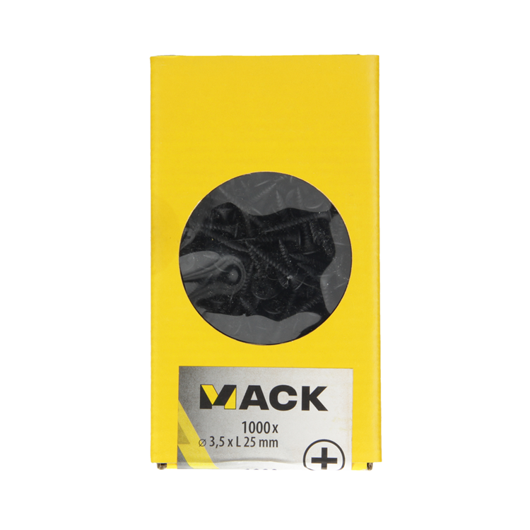 Mack 1020282 - Gipskartonschraube schwarz phosphatiert. 1000 Stück 3,5 x 25 mm | 2 Stk