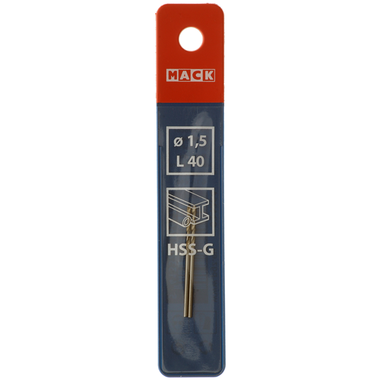 Mack 1018397 – Metallbohrer HSS G DIN 338 ø 1,5 x 40 mm 2 Stück | 5 Stück