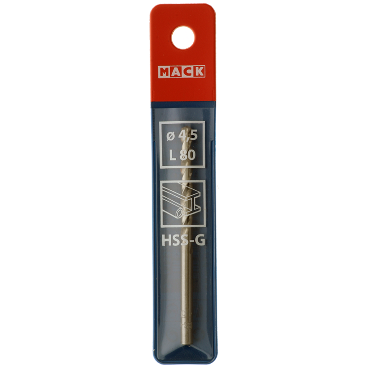Mack 1018405 – Metallbohrer HSS G DIN 338 ø 4,5 x 80 mm | 5 Stück