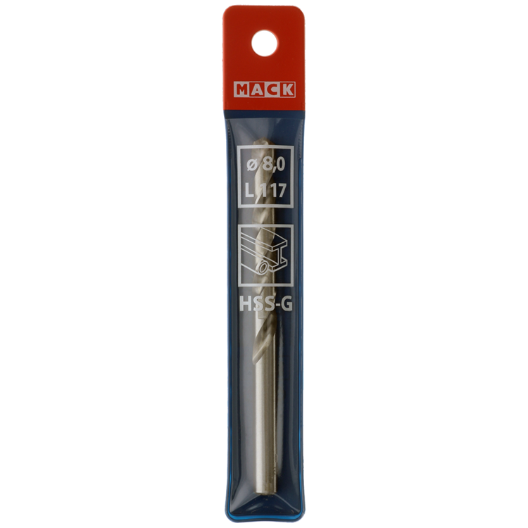Mack 1018412 – Metallbohrer HSS G DIN 338 ø 8,0 x 117 mm | 5 Stück
