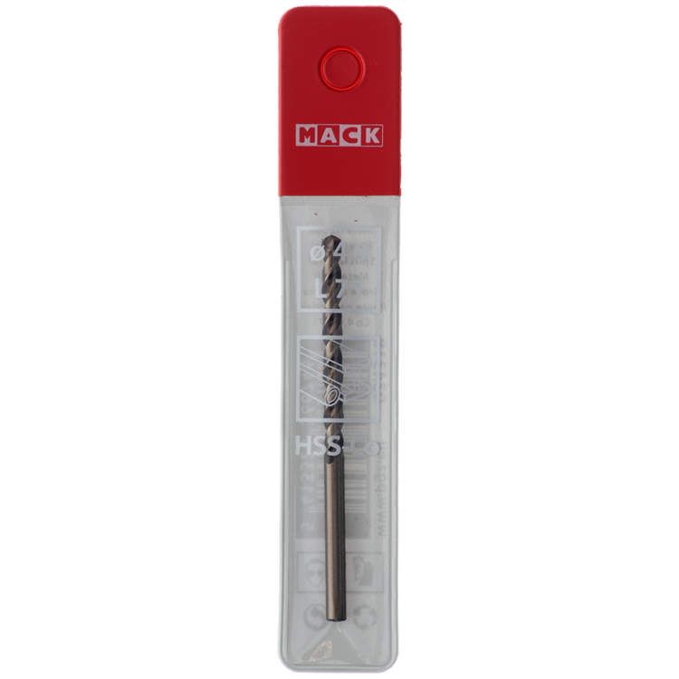 Mack 1018424 – Metallbohrer HSS CO5 % DIN 338 ø 4,0 x 75 mm | 5 Stück