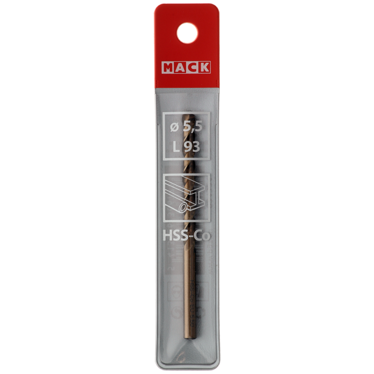 Mack 1018427 – Metallbohrer HSS CO5 % DIN 338 ø 5,5 x 93 mm | 5 Stück