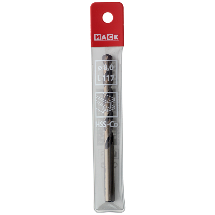 Mack 1018431 – Metallbohrer HSS CO5 % DIN 338 ø 8,0 x 117 mm | 5 Stück