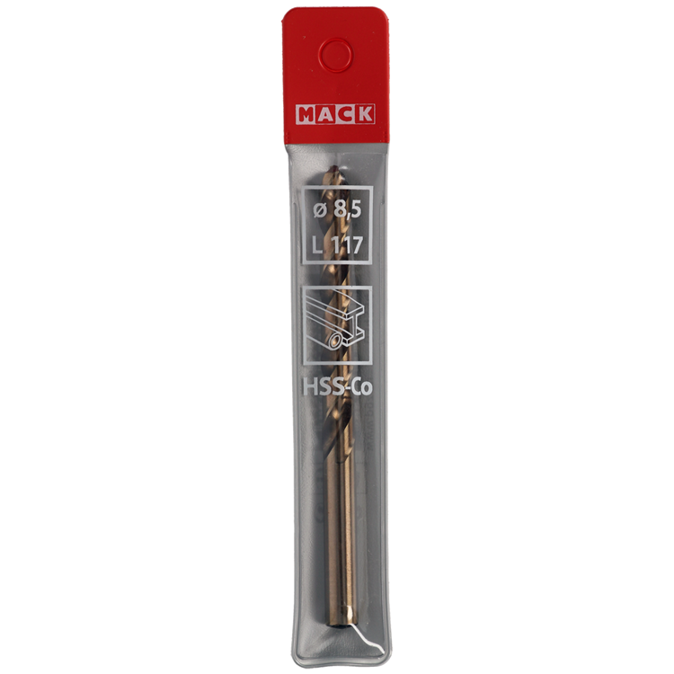 Mack 1018432 – Metallbohrer HSS CO5 % DIN 338 ø 8,5 x 117 mm | 5 Stück