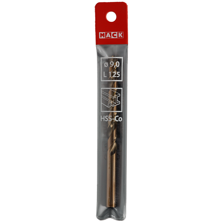 Mack 1018433 – Metallbohrer HSS CO5 % DIN 338 ø 9,0 x 125 mm | 5 Stück