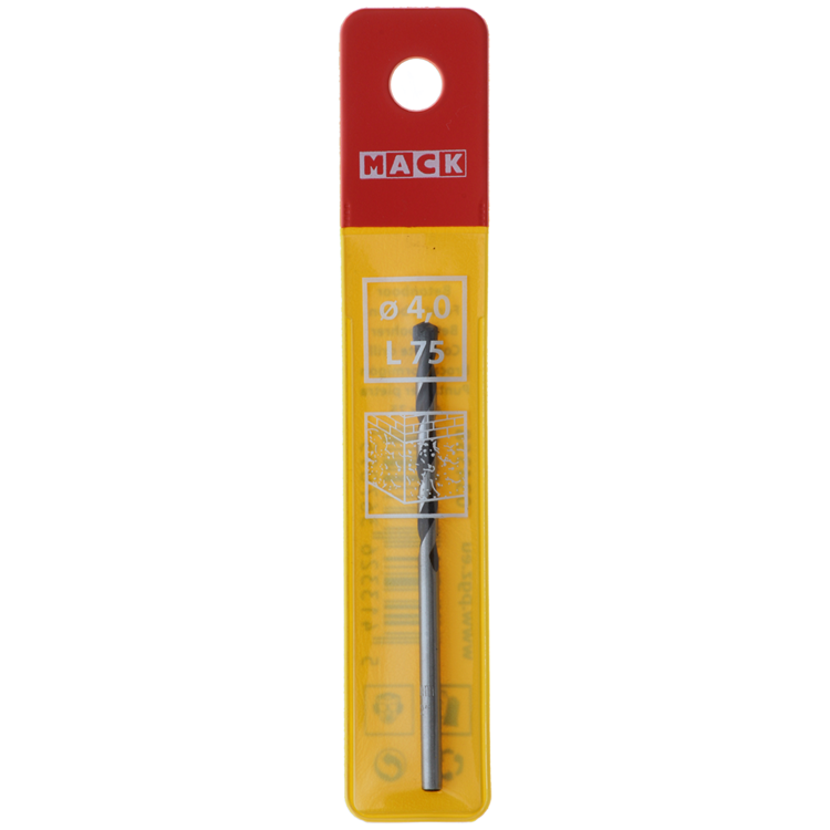 Mack 1018443 - Betonbohrer DIN 8039 ø 4,0 x 75 mm | 5 Stück