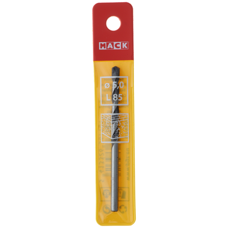 Mack 1018444 - Betonbohrer DIN 8039 ø 5,0 x 85 mm | 5 Stück