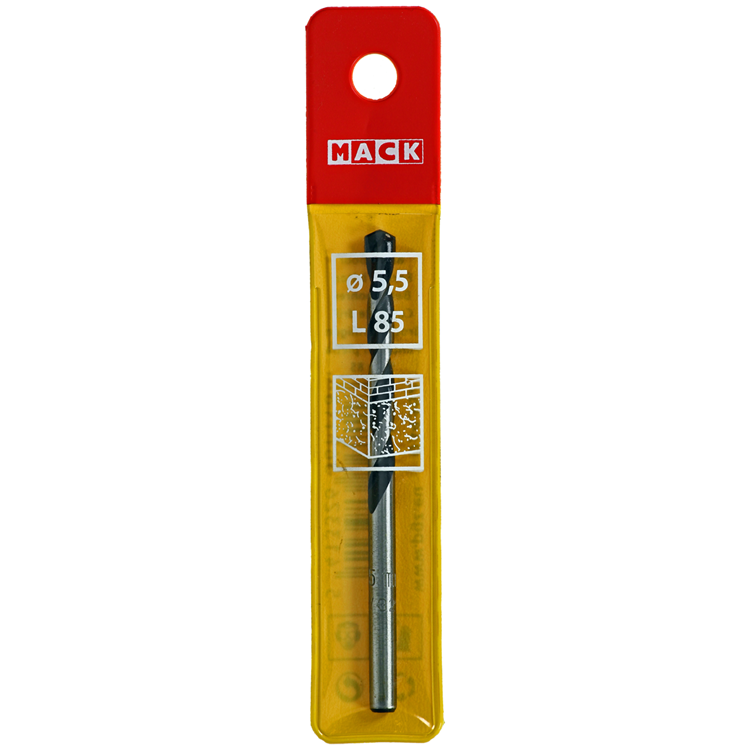 Mack 1018445 - Betonbohrer DIN 8039 ø 5,5 x 85 mm | 5 Stück