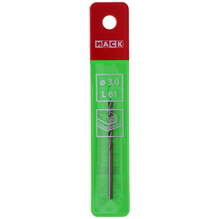 Mack 1018503 - Maschinen-Holzbohrer + Zentrierspitze ø 3,0 x 61 mm | 5 Stück