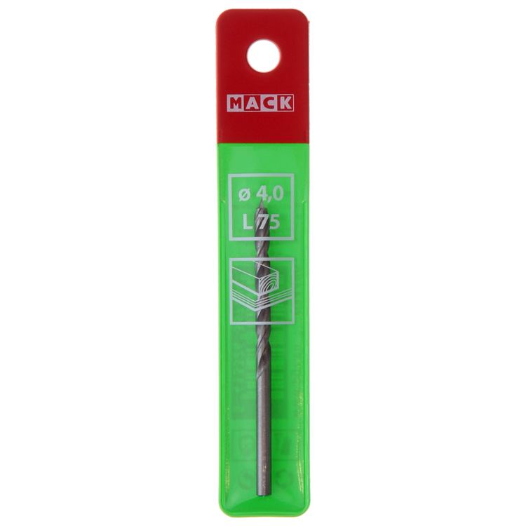 Mack 1018504 - Maschinen-Holzbohrer + Zentrierspitze ø 4,0 x 75 mm | 5 Stück