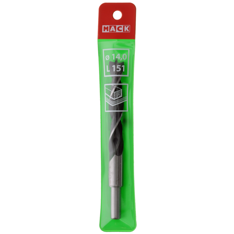 Mack 1018510 - Maschinen-Holzbohrer + Zentrierspitze ø 14,0 x 151 mm | 5 Stück