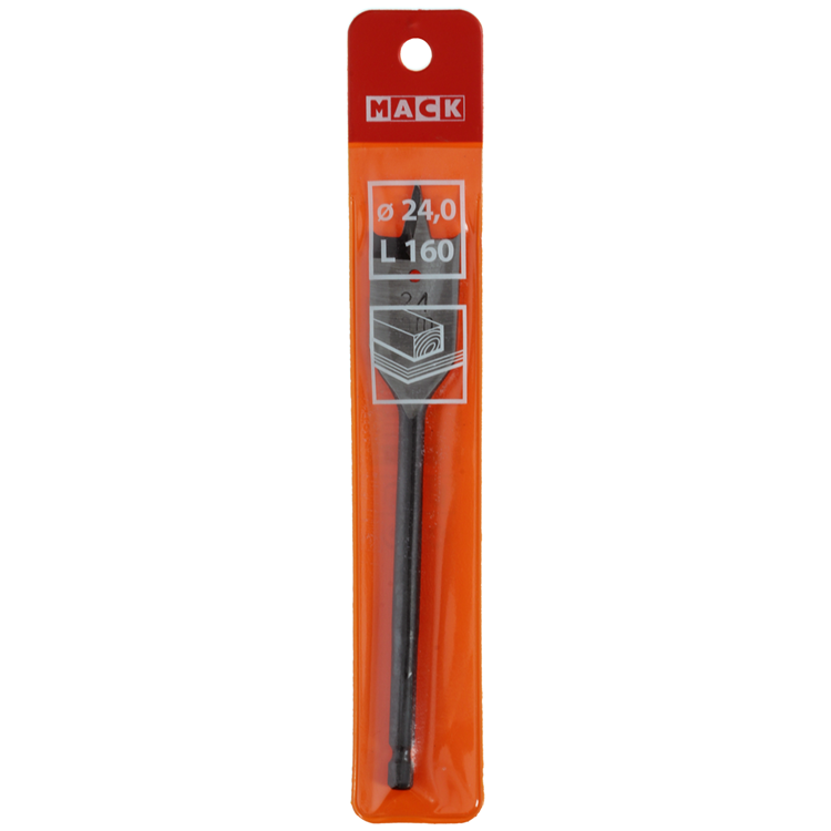 Mack 1018521 - Flachholzbohrer DIN 7487 ø 24,0 x 160 mm | 5 Stück