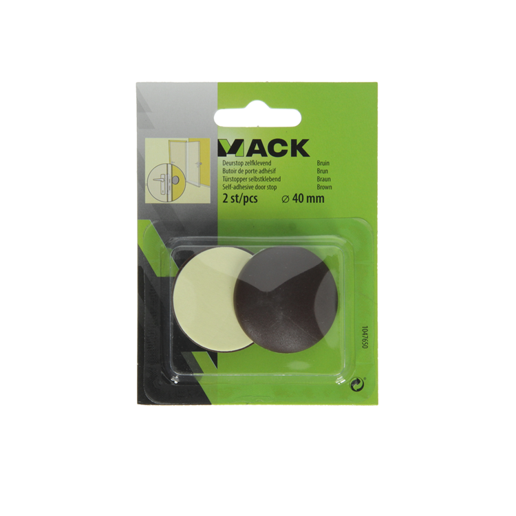 Mack 1047650 - Türstopper selbstklebend braun ø 40 mm 2 Stück | 6 Stück