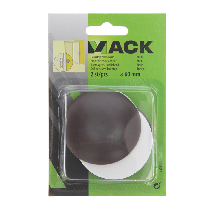 Mack 1047652 - Türstopper selbstklebend braun ø 60 mm 2 Stück | 6 Stück