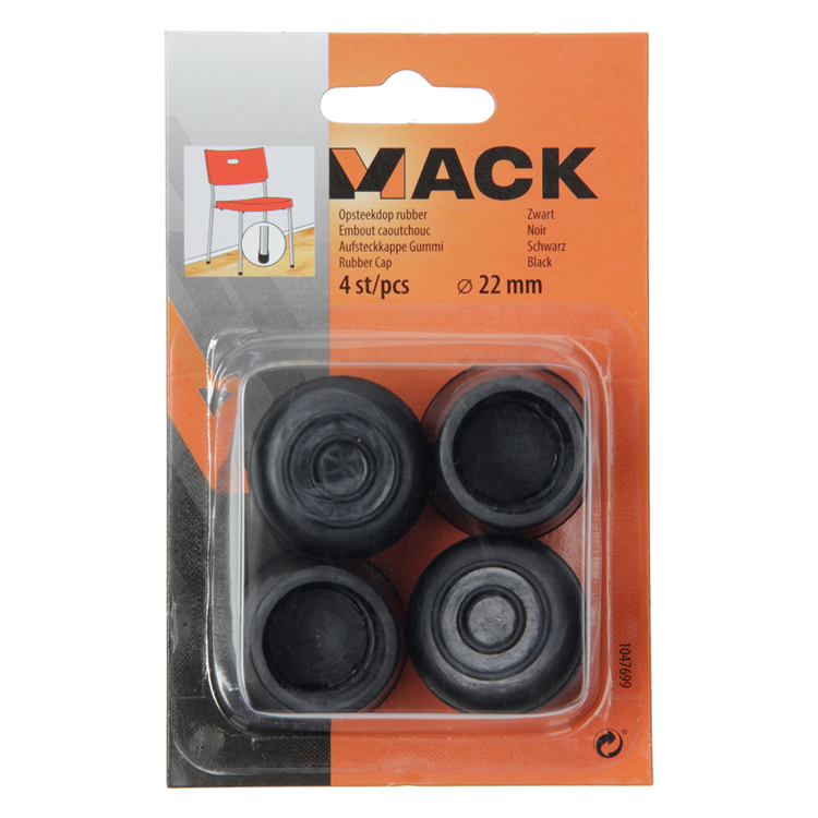 Mack 1047699 - Gummistopfen schwarz ø 22 mm 4 Stück | 6 Stück