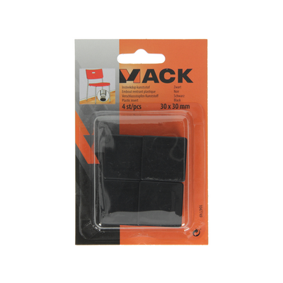 Mack 1047749 - Kunststoffstopfen schwarz 30 x 30 mm 4 Stück | 6 Stück