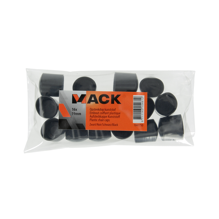 Mack 1047750 - Kunststoffstopfen schwarz ø 19 mm 16 Stück | 6 Stück