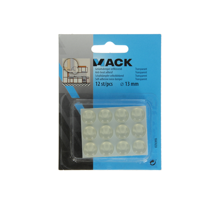 Mack 1047659 - Schalldämpfer selbstklebend transparent ø 13 mm 12 Stück | 12 Stück