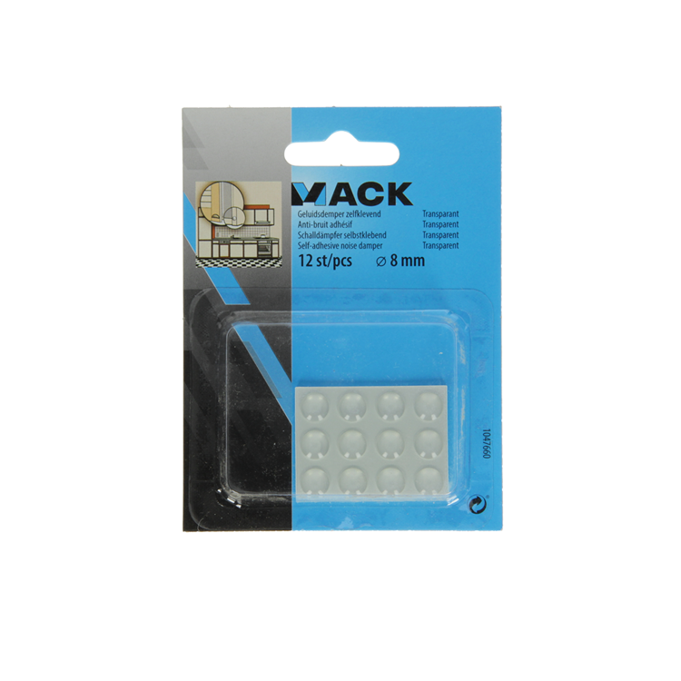 Mack 1047660 - Schalldämpfer selbstklebend transparent ø 8 mm 12 Stück | 12 Stück