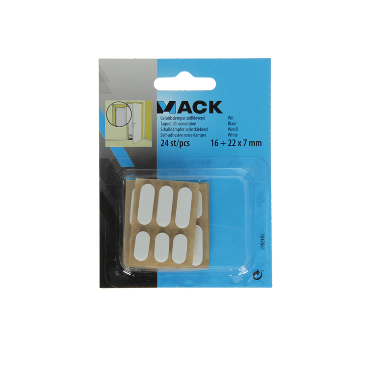 Mack 1047661 - Schalldämpfer selbstklebend weiß 16 + 22 x 7 mm 24 Stück | 12 Stück