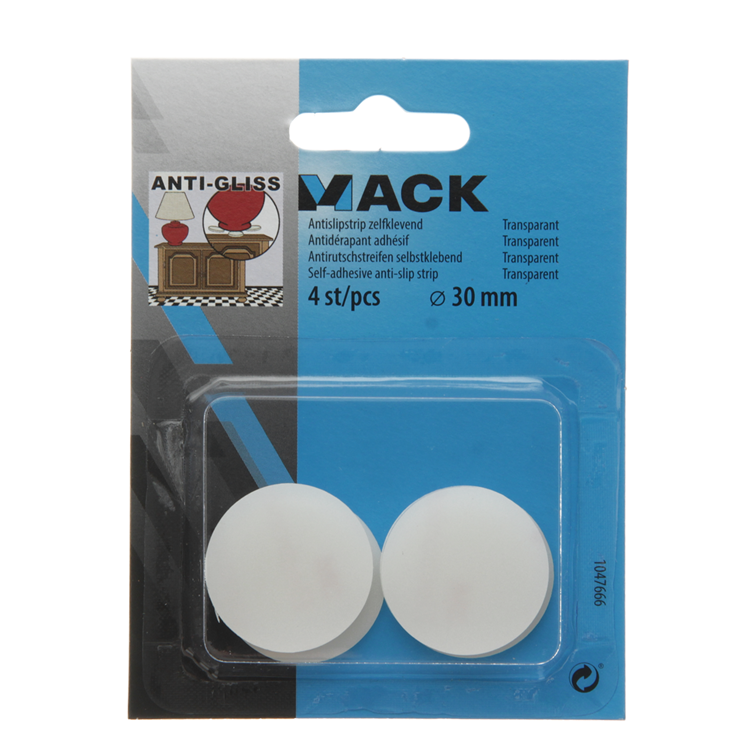 Mack 1047666 - Antirutschstreifen selbstklebend transparent ø 30 mm 4 Stück | 12 Stück