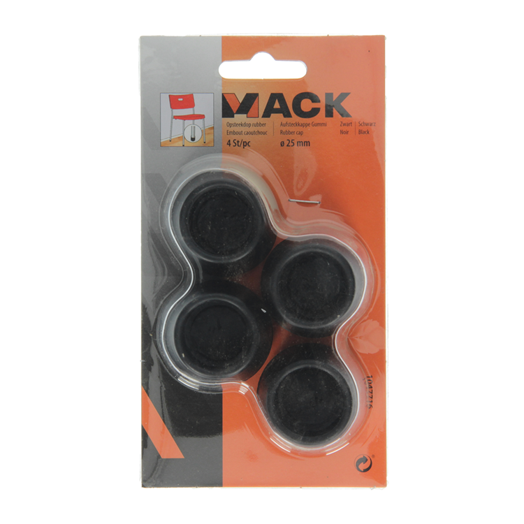 Mack 1047716 - Gummistopfen schwarz ø 25 mm 4 Stück | 6 Stück