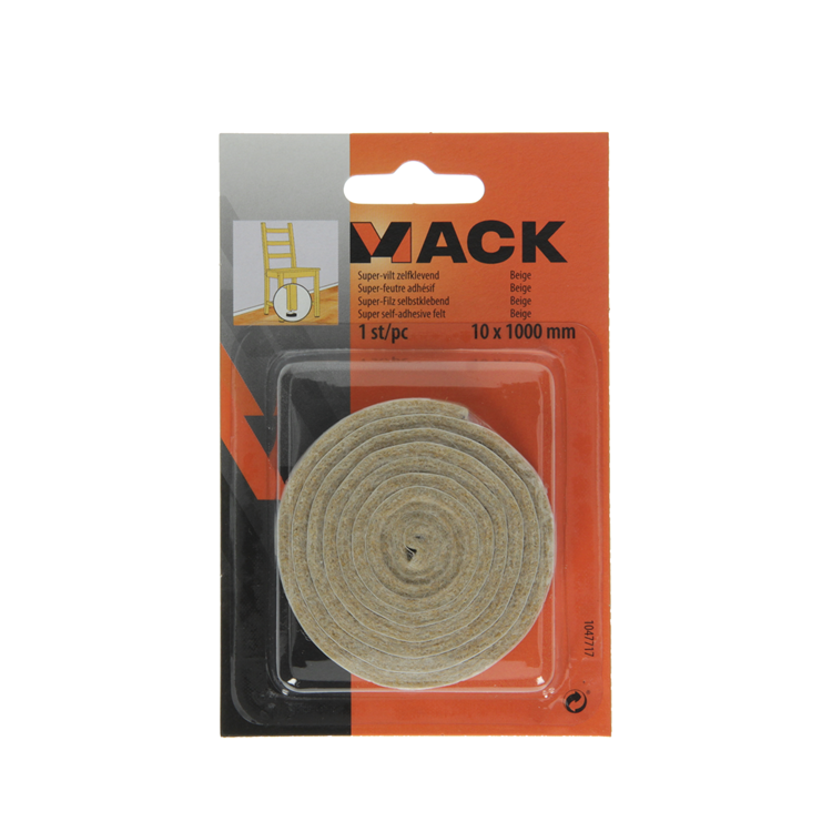 Mack 1047717 - Superfilz selbstklebend beige 10 x 1000 mm 1 Stk. | 12 Stück