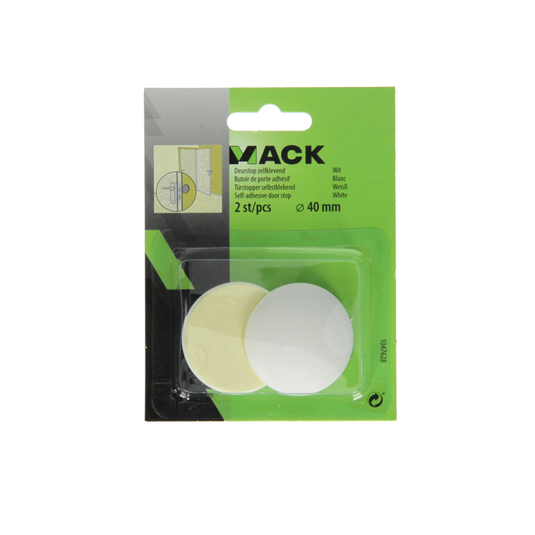 Mack 1047628 - Türstopper selbstklebend weiß ø 40 mm 2 Stück | 6 Stück