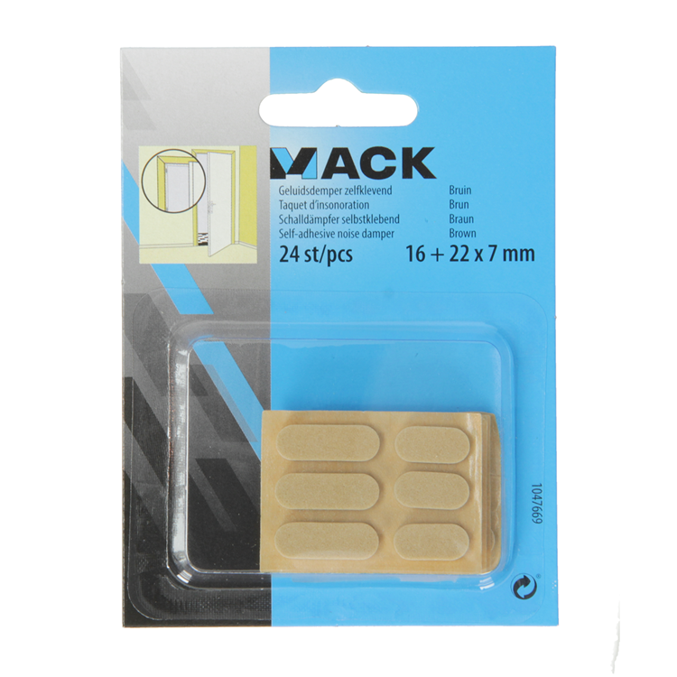 Mack 1047669 - Schalldämpfer selbstklebend braun 16 + 22x7 mm 24 Stück | 12 Stück