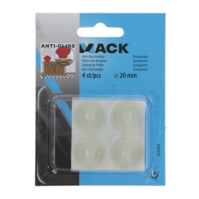 Mack 1047678 - Anti-Rutsch-Anstoßkappe transparent ø 20 mm 4 Stück | 12 Stück