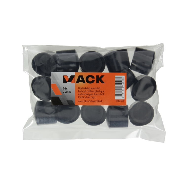 Mack 1047769 - Kunststoffstopfen schwarz ø 25 mm 16 Stück | 6 Stück