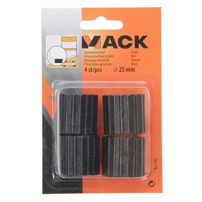 Mack 1047776 - Kunststoff-Rohrkappe schwarz ø 25 mm 4 Stück | 6 Stück