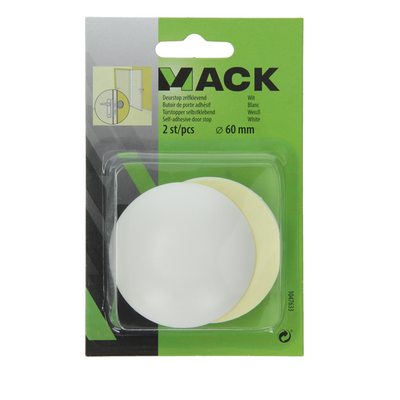 Mack 1047633 - Türstopper selbstklebend weiß ø 60 mm 2 Stück | 6 Stück